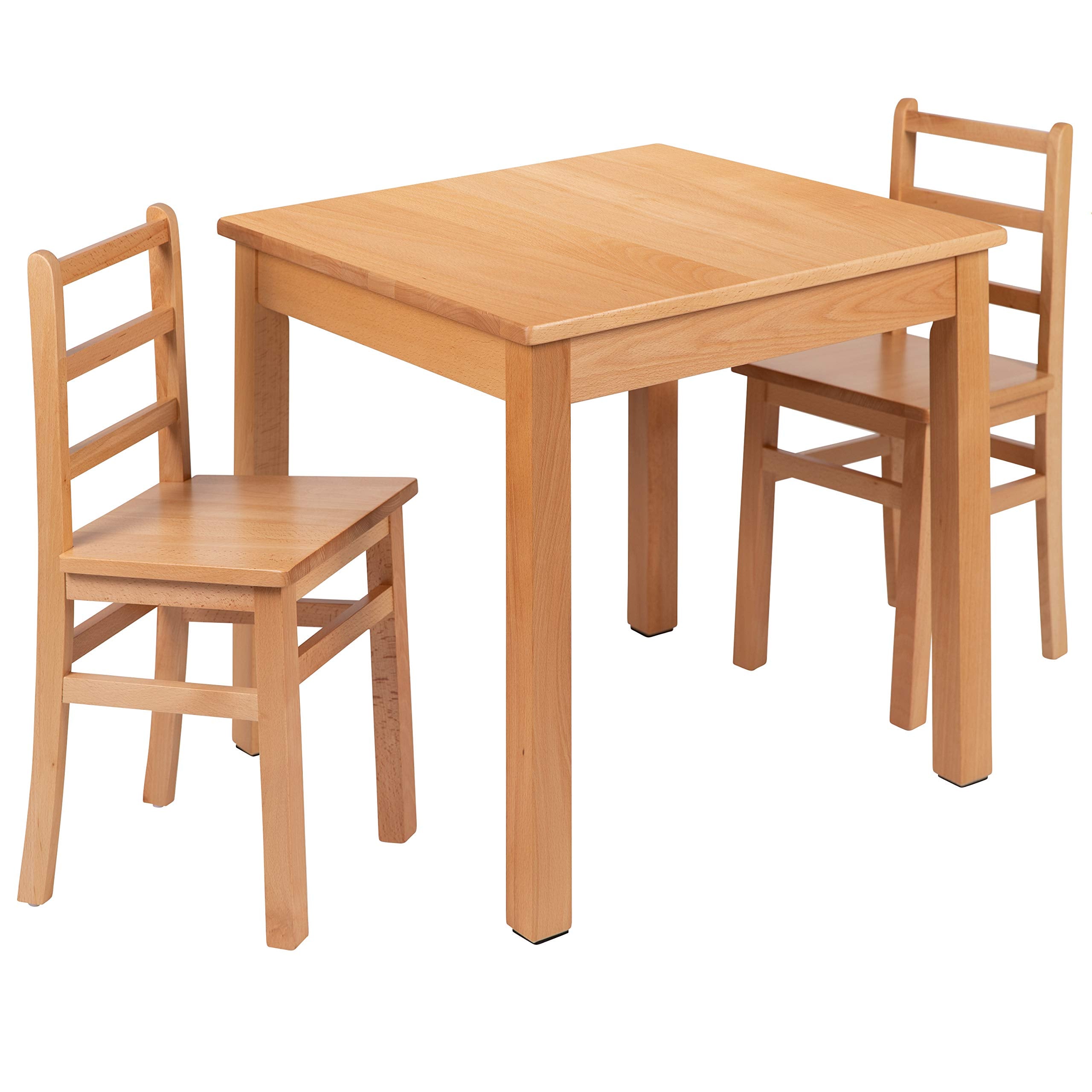 Flash Furniture Kyndl Kids Natural Solid Wood Table And Chair Set For Classroom, Playroom, Kitchen